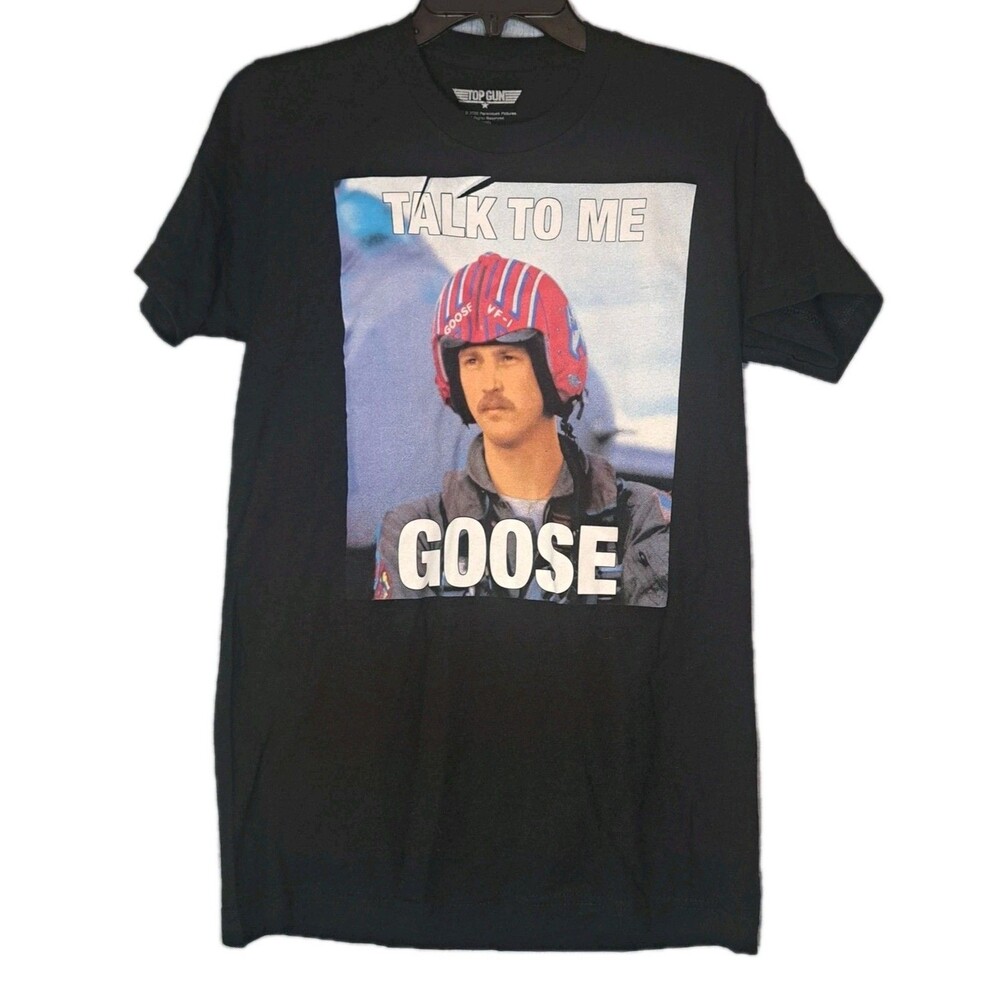 Top Gun Paramount Talk To Me Goose Graphic T Shirt Black Mens Small Movie Tee